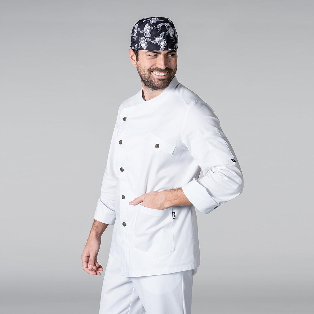 Gary's Soler veste cuisine homme stretch noir blanc