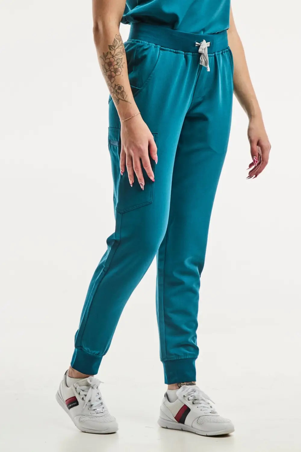 Aelin Paris pantalon médical femme vert turquoise stretch