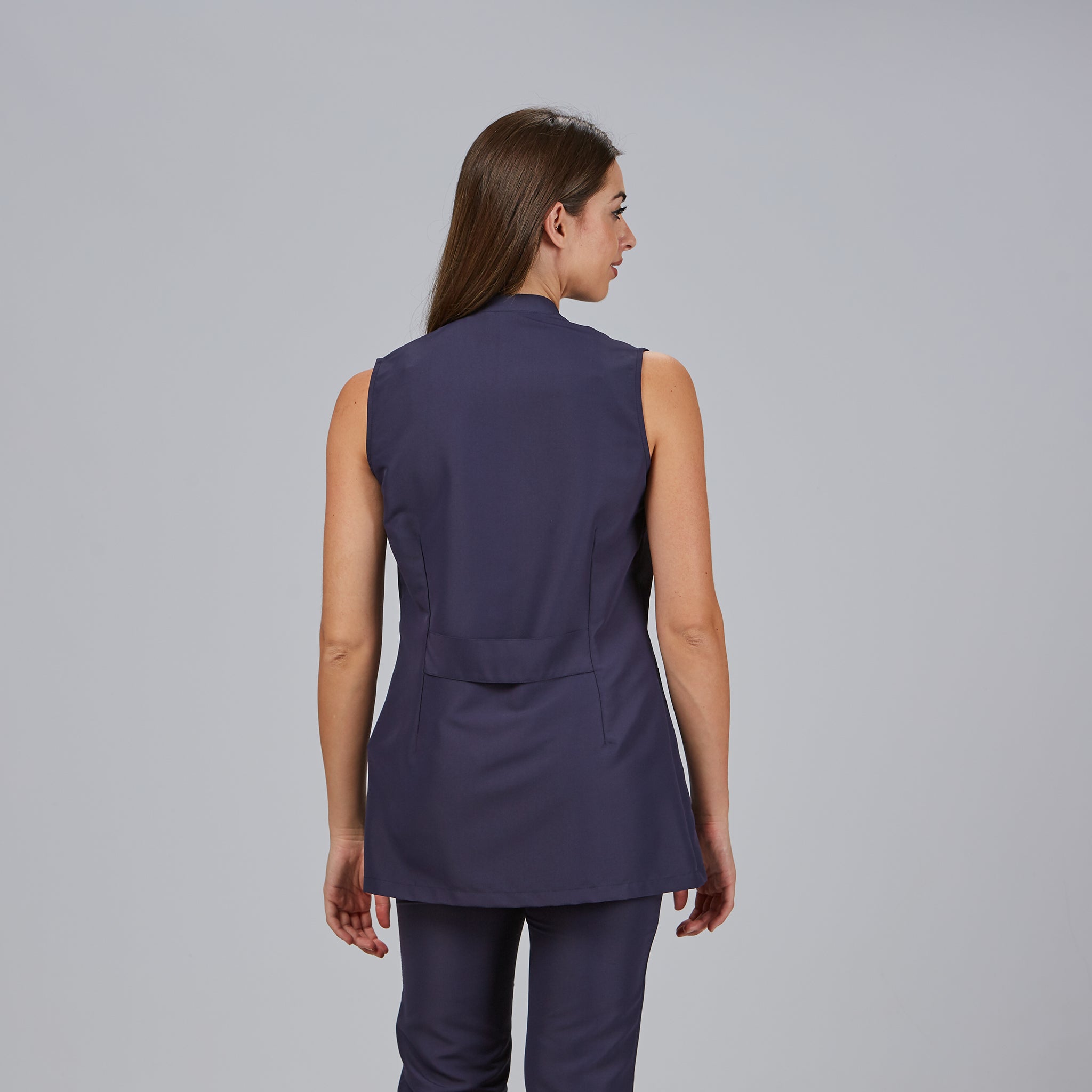 Gary's Zoe blouse médicale sans manches noir microfibre