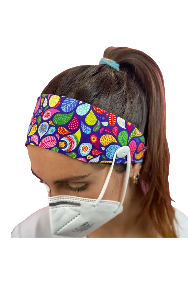 Enfermania Accesorios bandeau à boutons coton imprimé