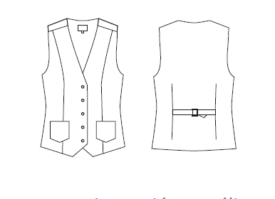 GARY'S Baena gilet de serveuse femme denim marine