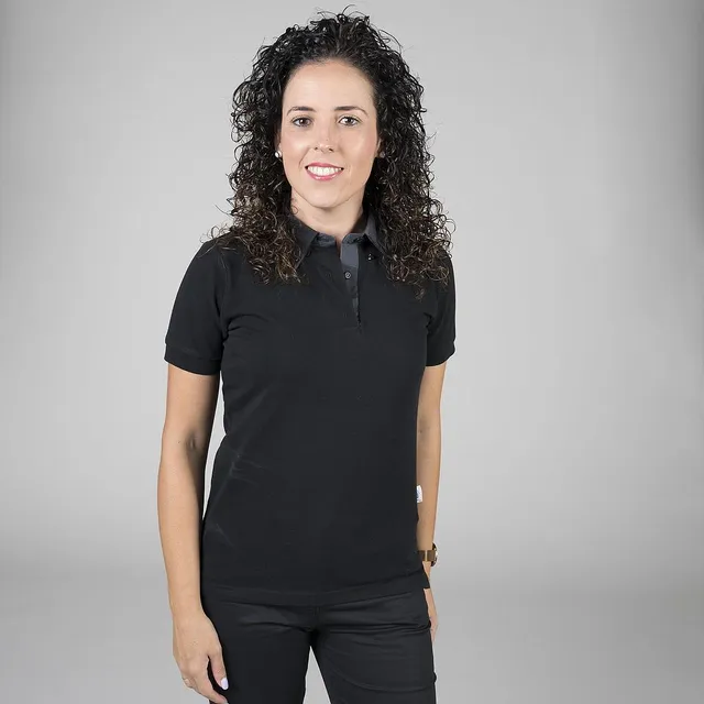 Gary's polo femme noir manche courte slim