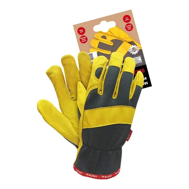 Reis Rmc-Spectro 10 gants mécanicien cuir jaune taille 10