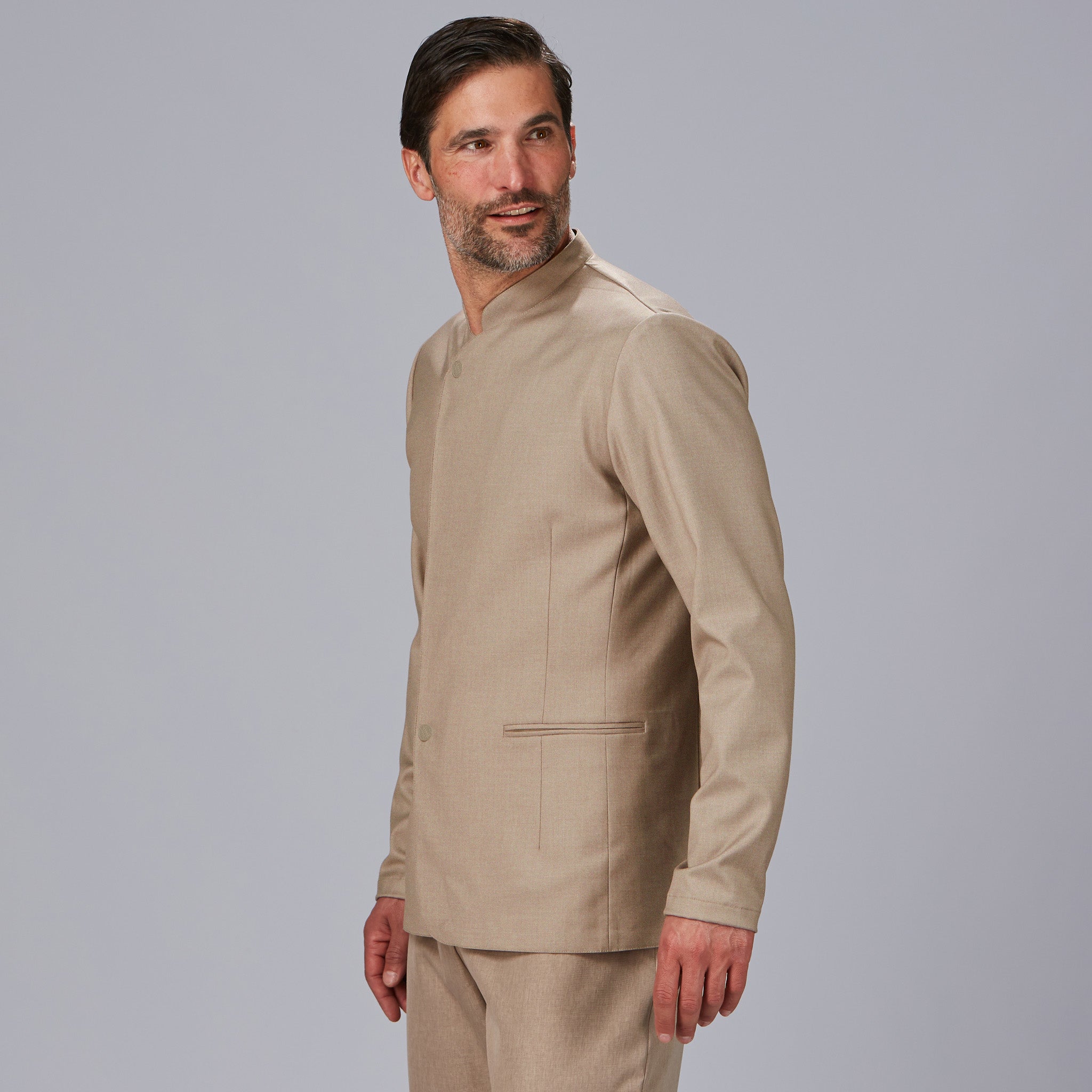 GARY'S Alcala veste homme col mao bleu marine
