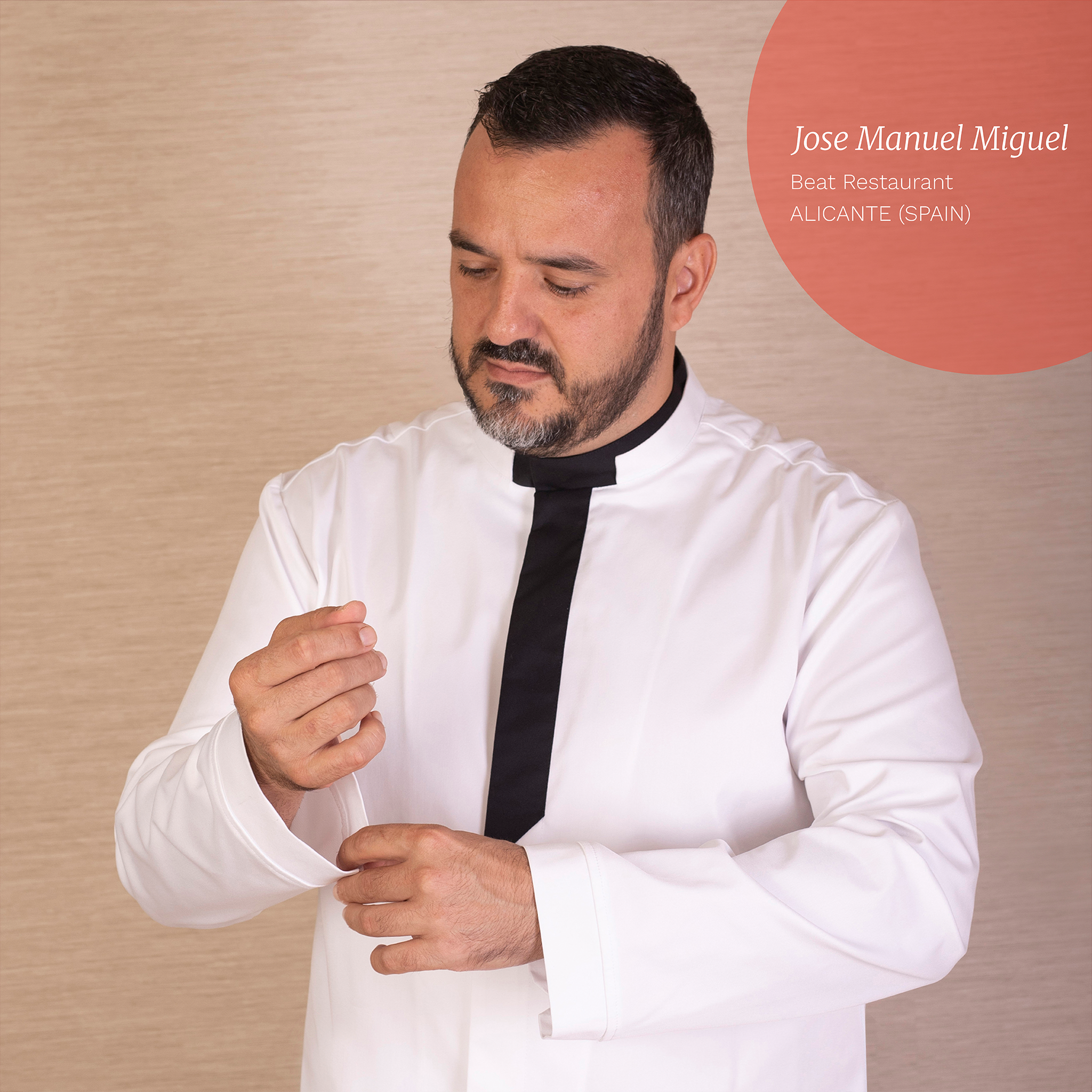GARY'S Erebo veste cuisine blanche col mao