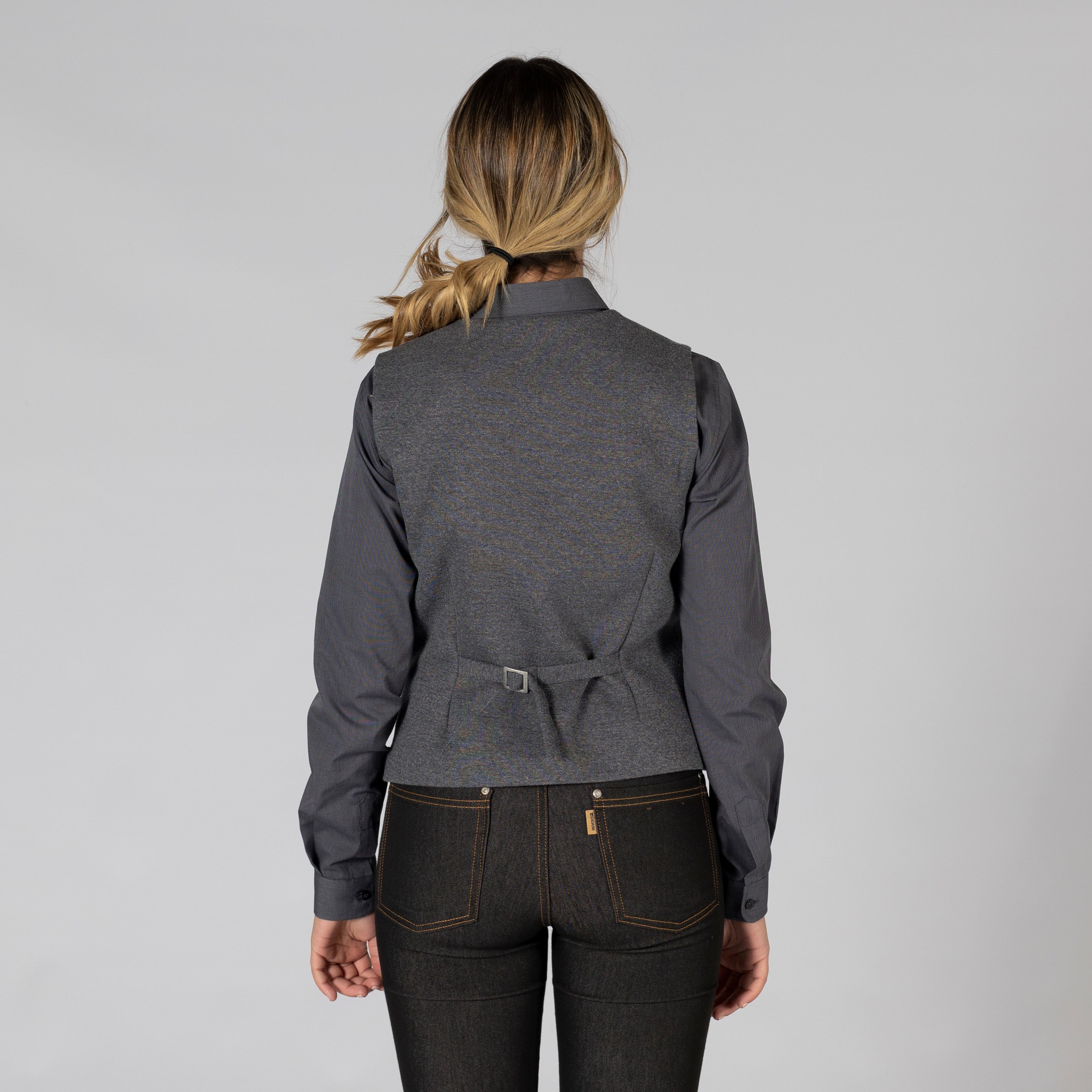 Gary's Gilet femme Knitsuit gris marengo tailleur cintré