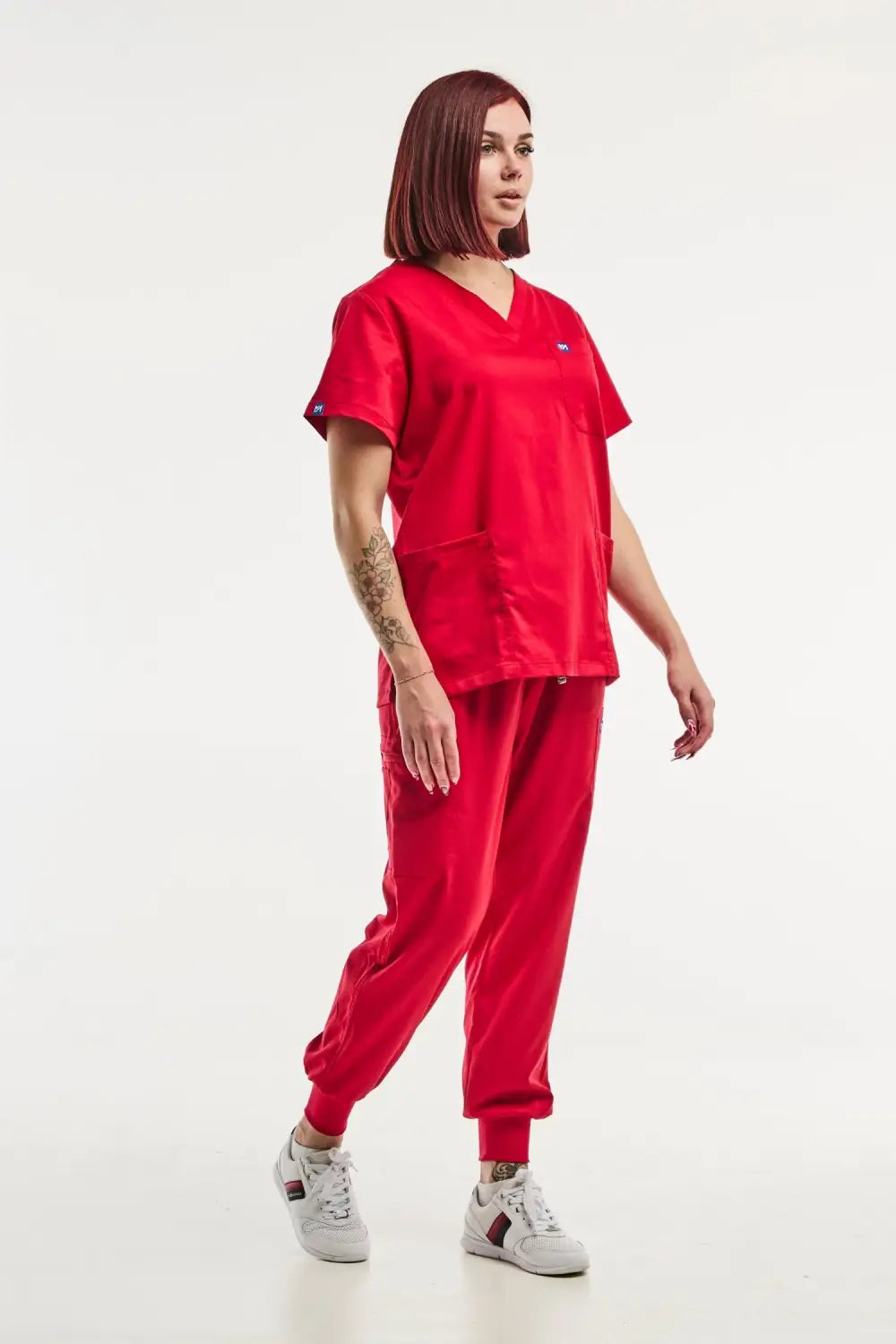 Aelin EMMA Jogger Tenue Médicale Femme Rouge Ensemble