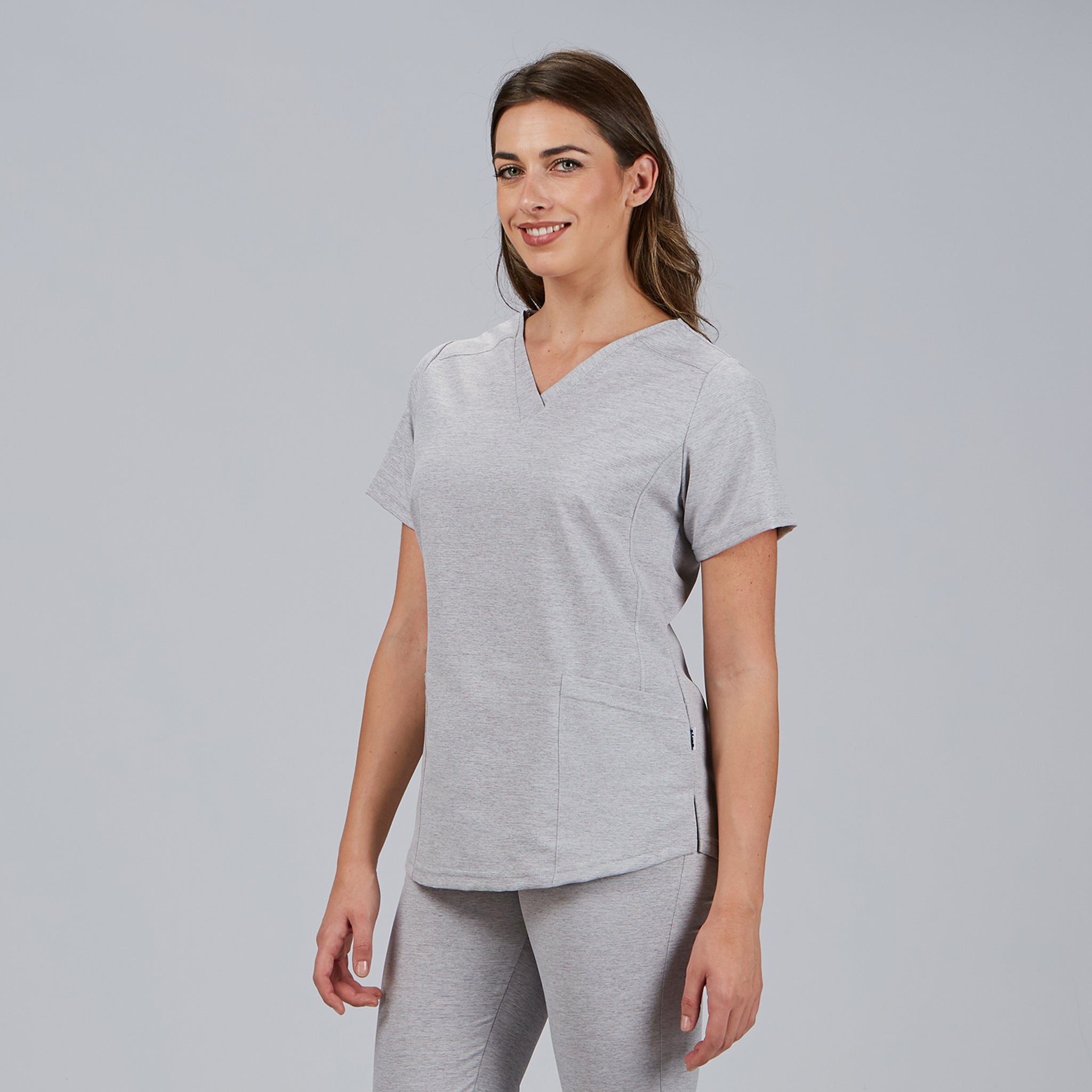 Gary's Irina blouse médicale gris perle manches courtes stretch