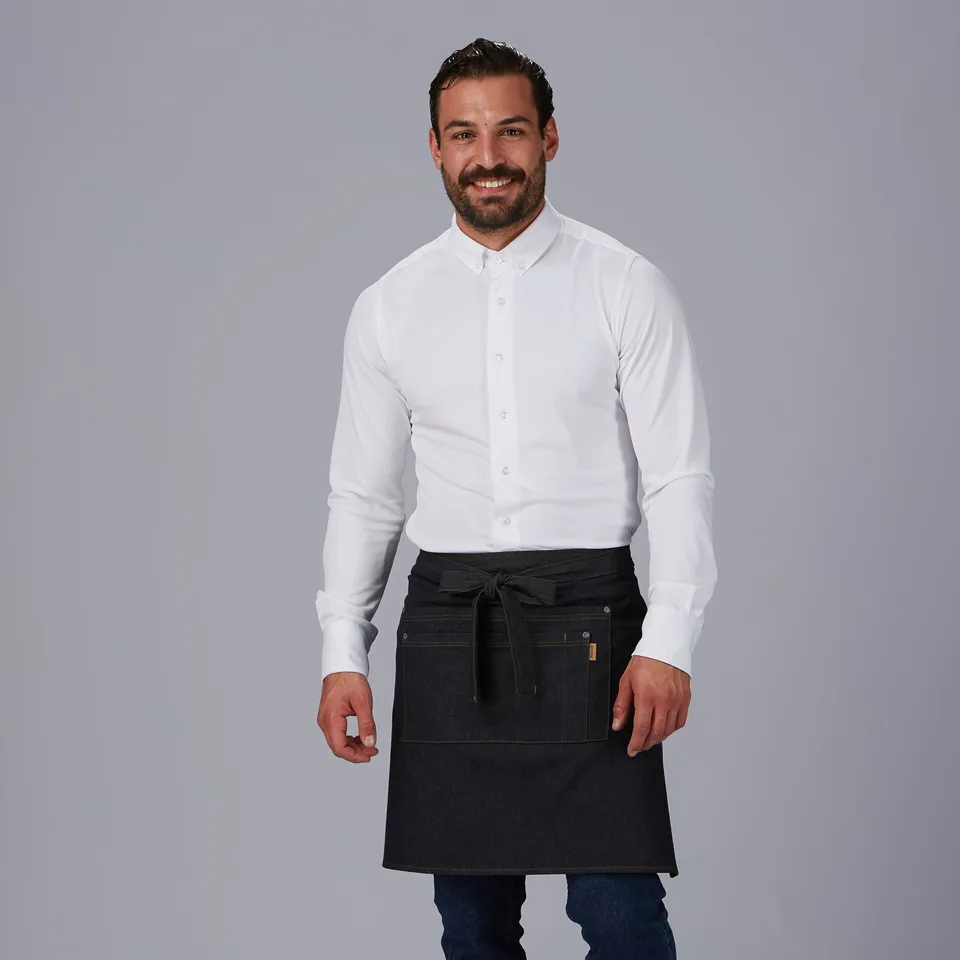 GARY'S Aprons Jordania tablier court denim noir TU