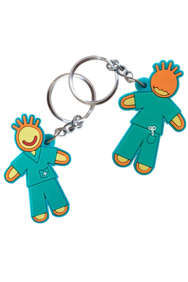 Enfermania Chico porte-clés gomme double face 5 cm