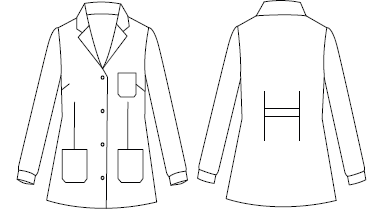 GARY'S Robes blouse médicale femme blanche manches longues