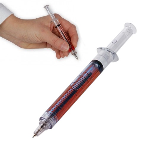 Enfermania Papeleria Stylo Seringue Bleu Encre Bleue