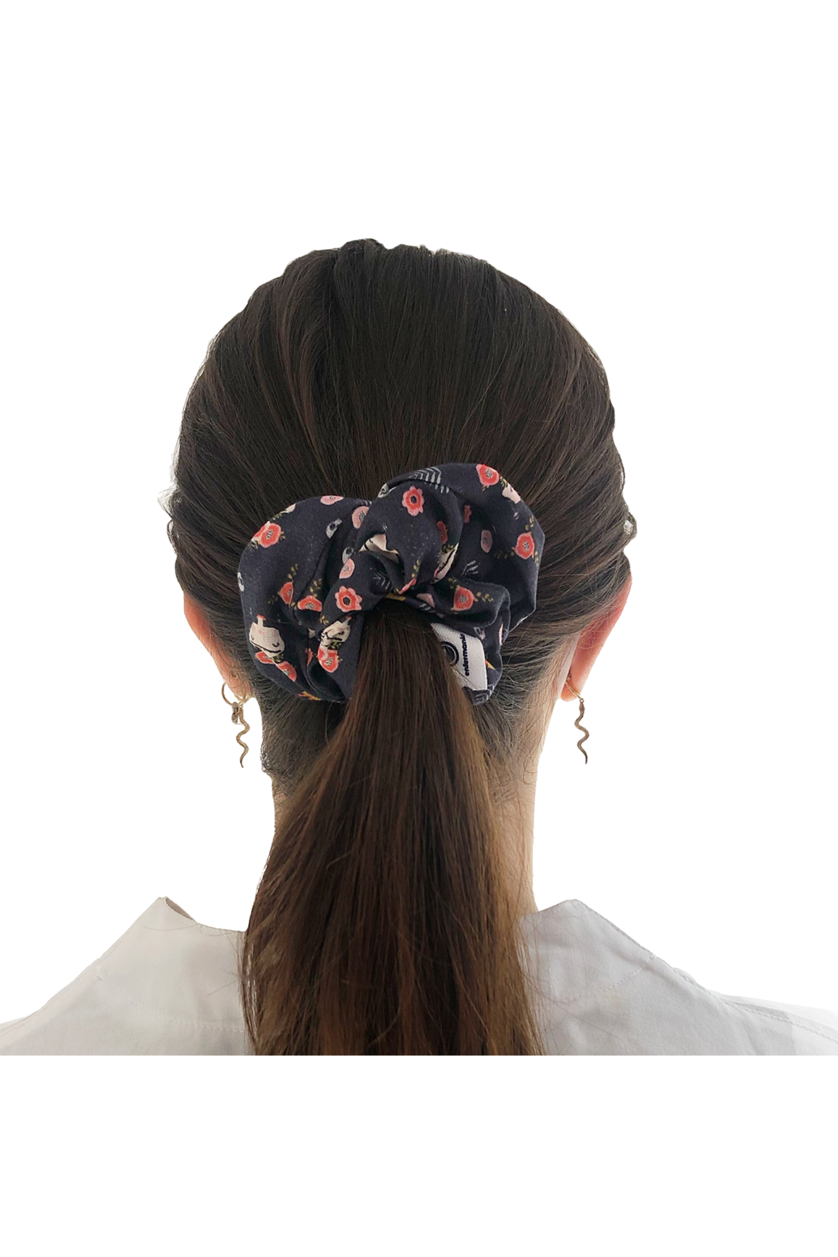 Enfermania chouchou cheveux Coeurs fraise coton imprimé