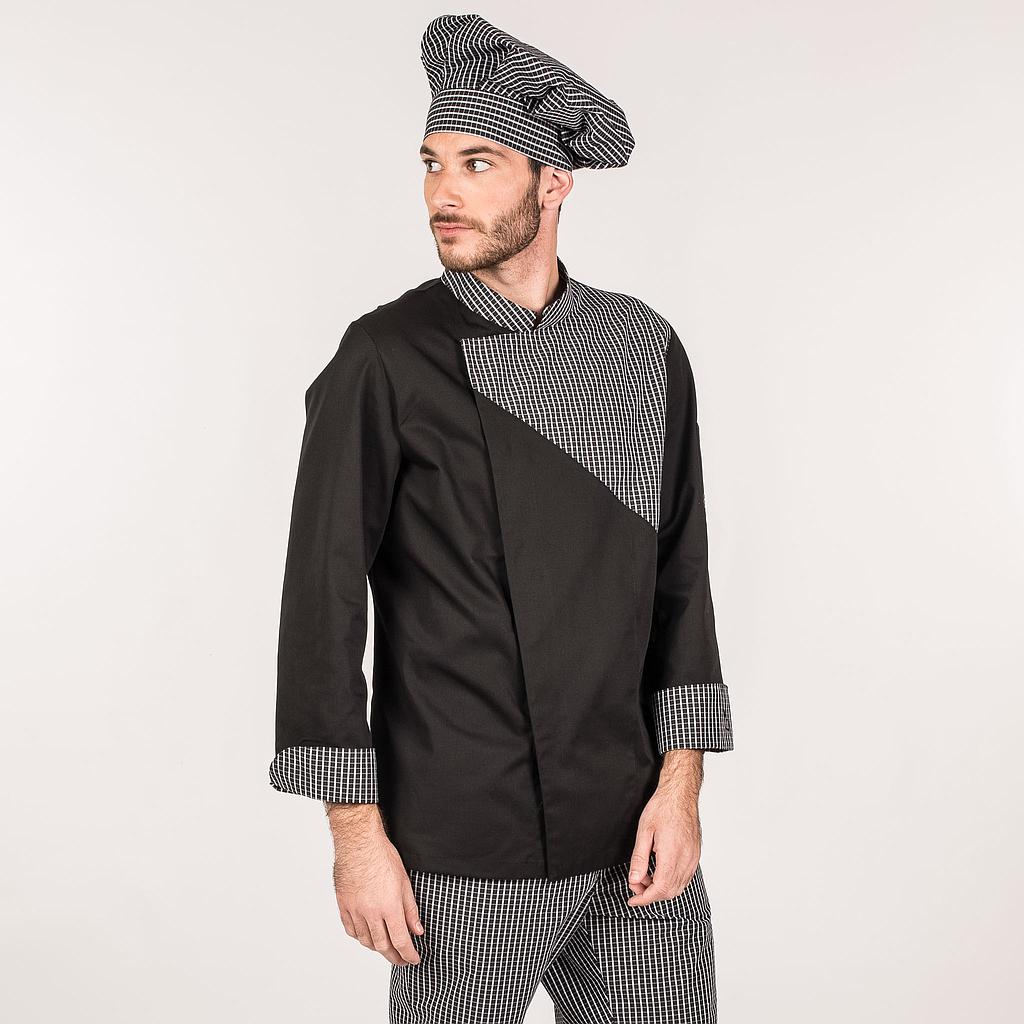GARY'S Hecate veste de cuisine noire manches longues