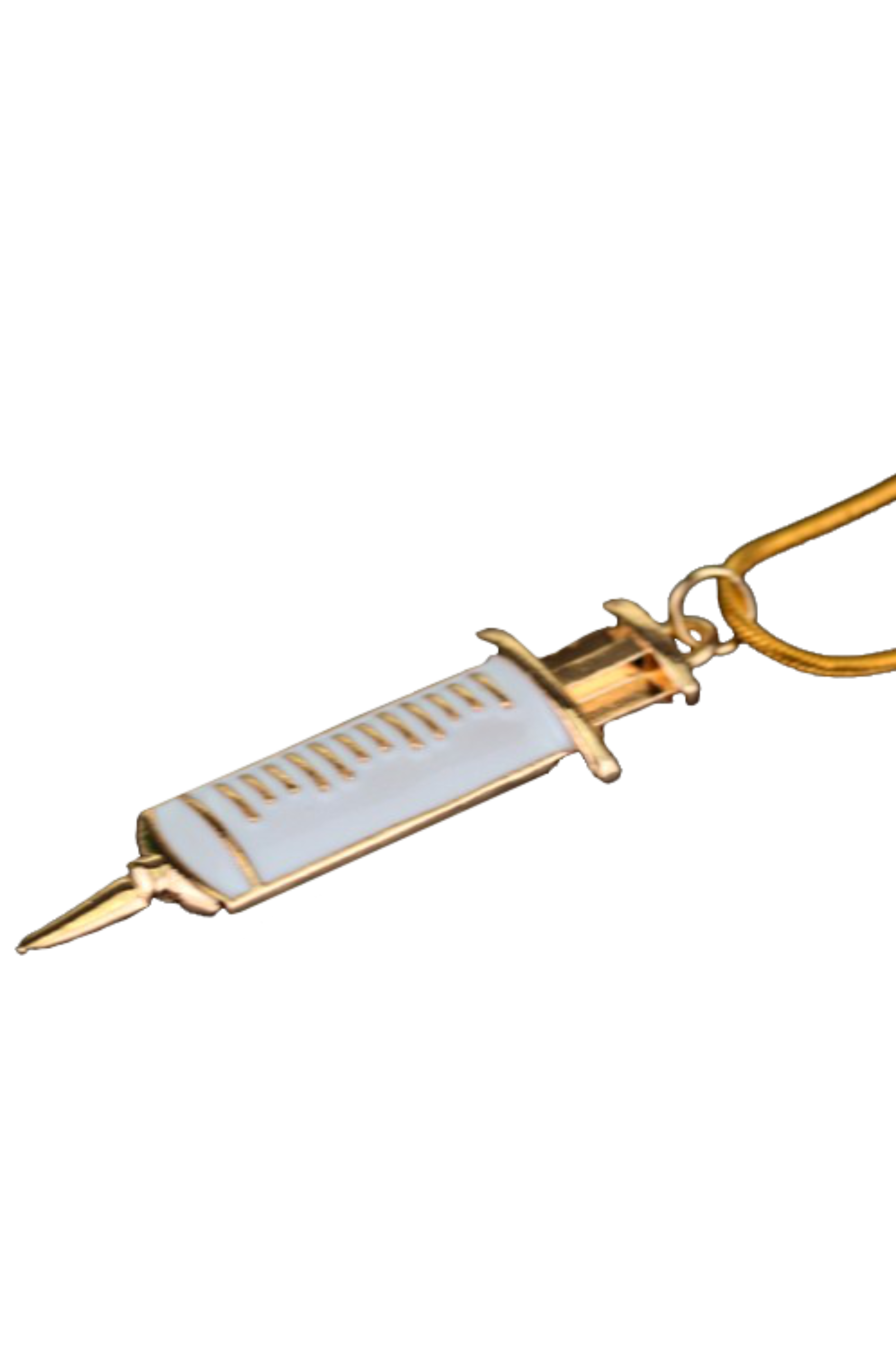 Enfermania Accesorios collier doré seringue stéthoscope