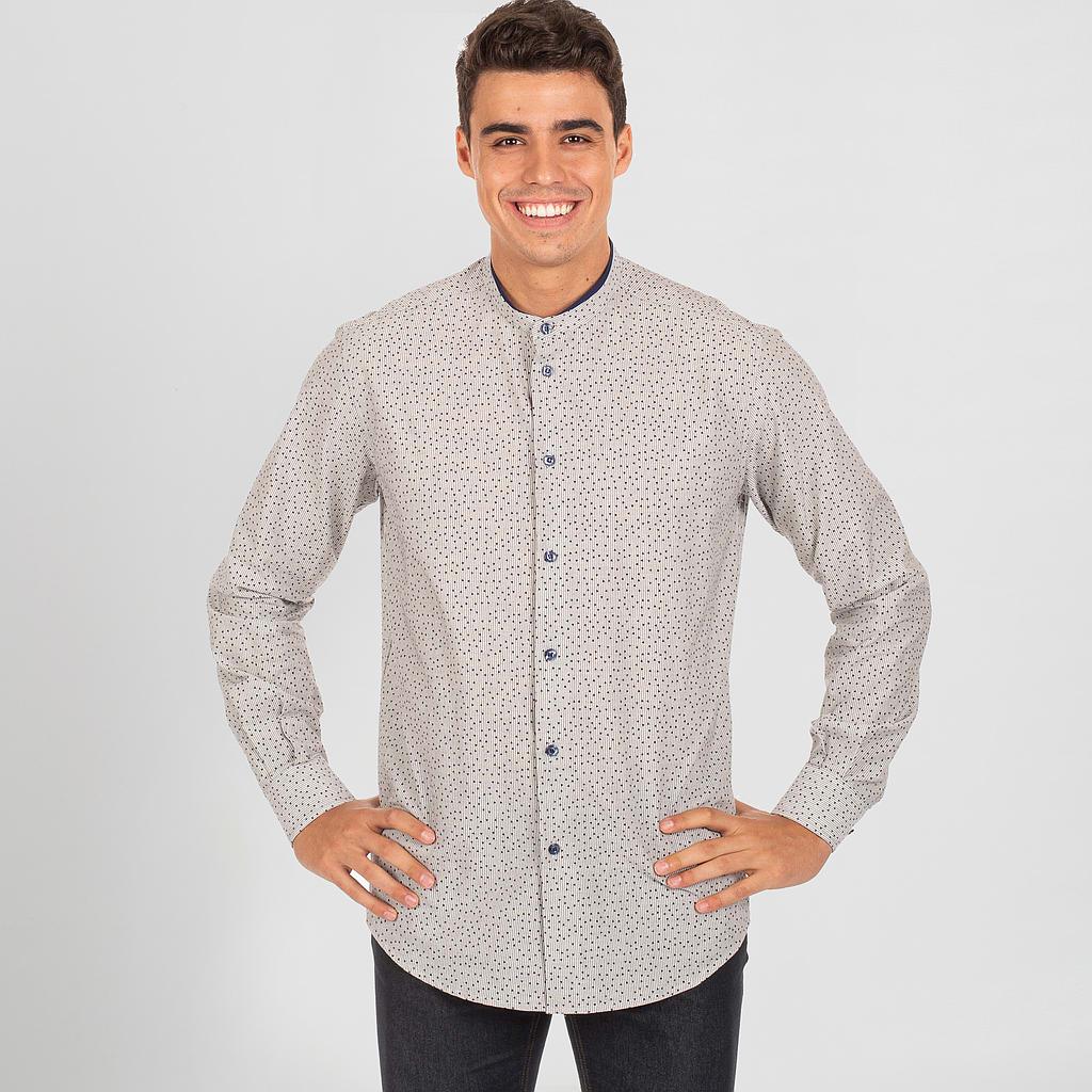 Gary's Aldo Chemise homme slim col mao rayures