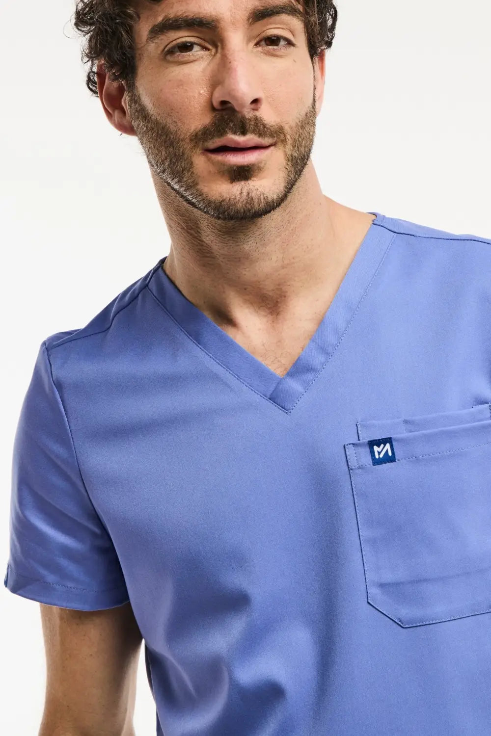Aelin LUCA tenue médicale homme bleu col V