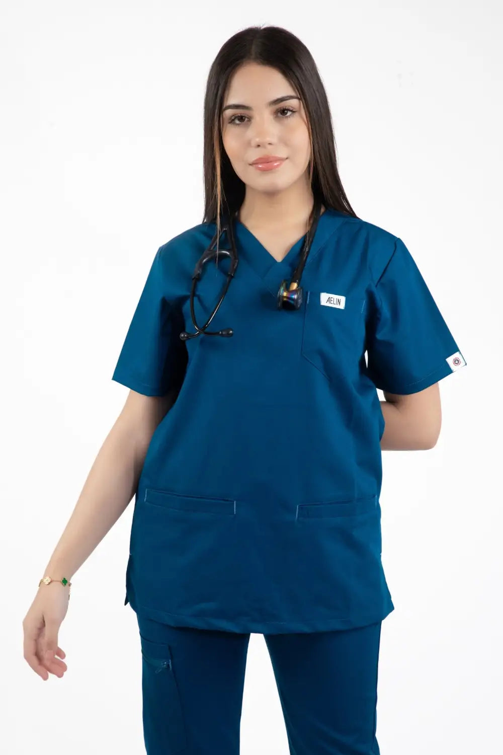 Aelin Slimfit NEW tenue médicale bleu turquoise 6 poches