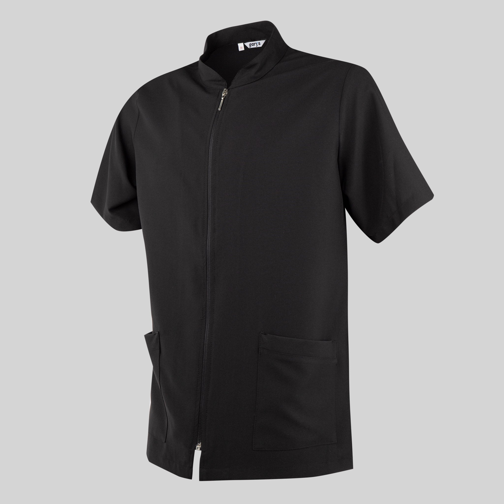 Gary's Mallorca veste médicale homme Noir col mao zip