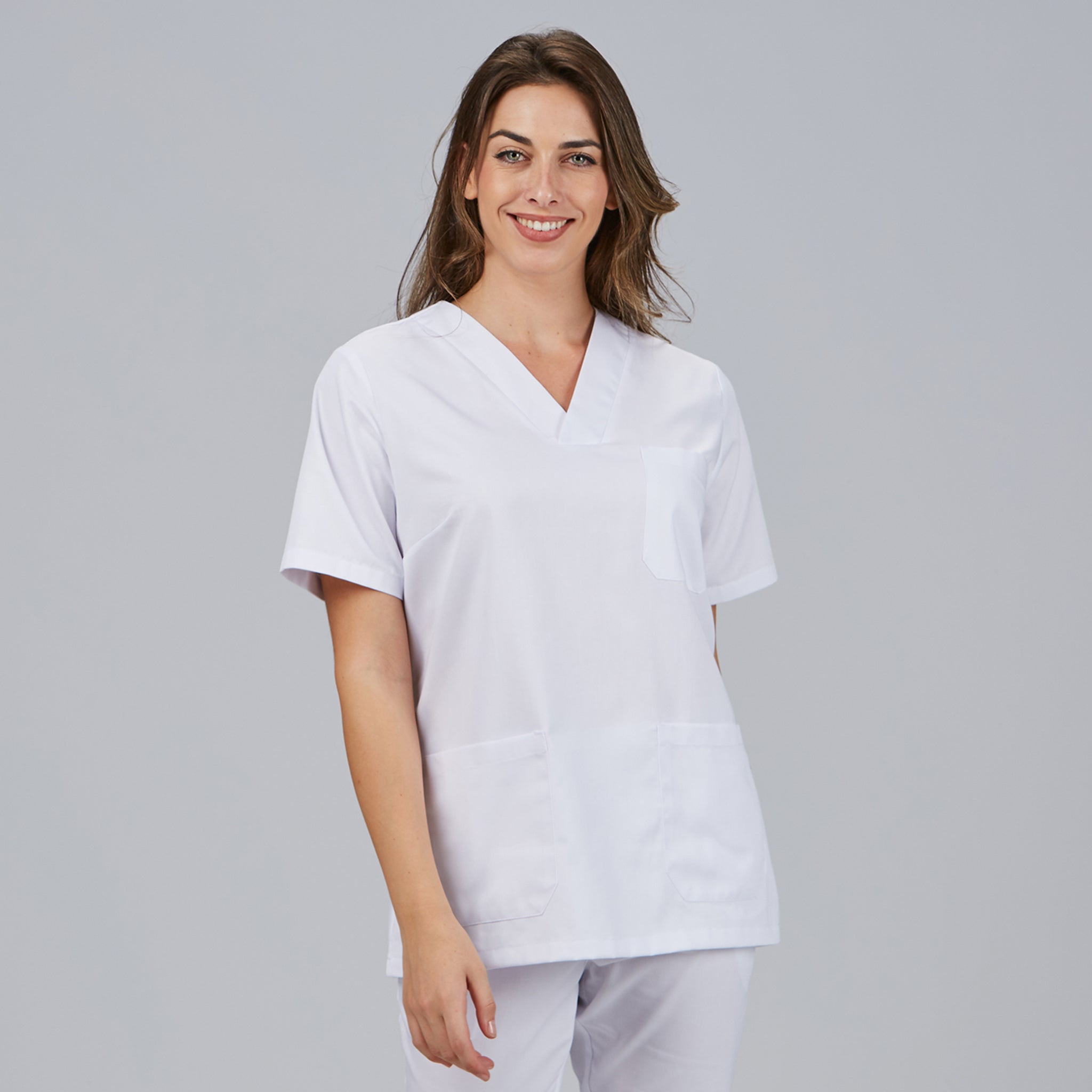 Gary's Vega blouse médicale femme blanche col V