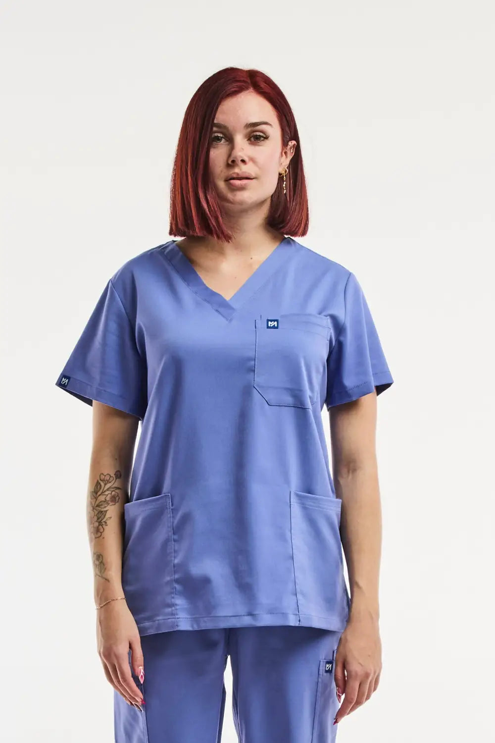 Aelin EMMA Tunique médicale femme bleu col V