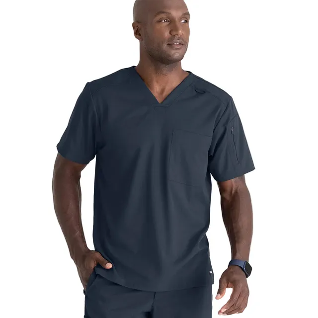 Enfermania Grey's Anatomy Tunique Médicale Homme Gris Anthracite 2 Poches
