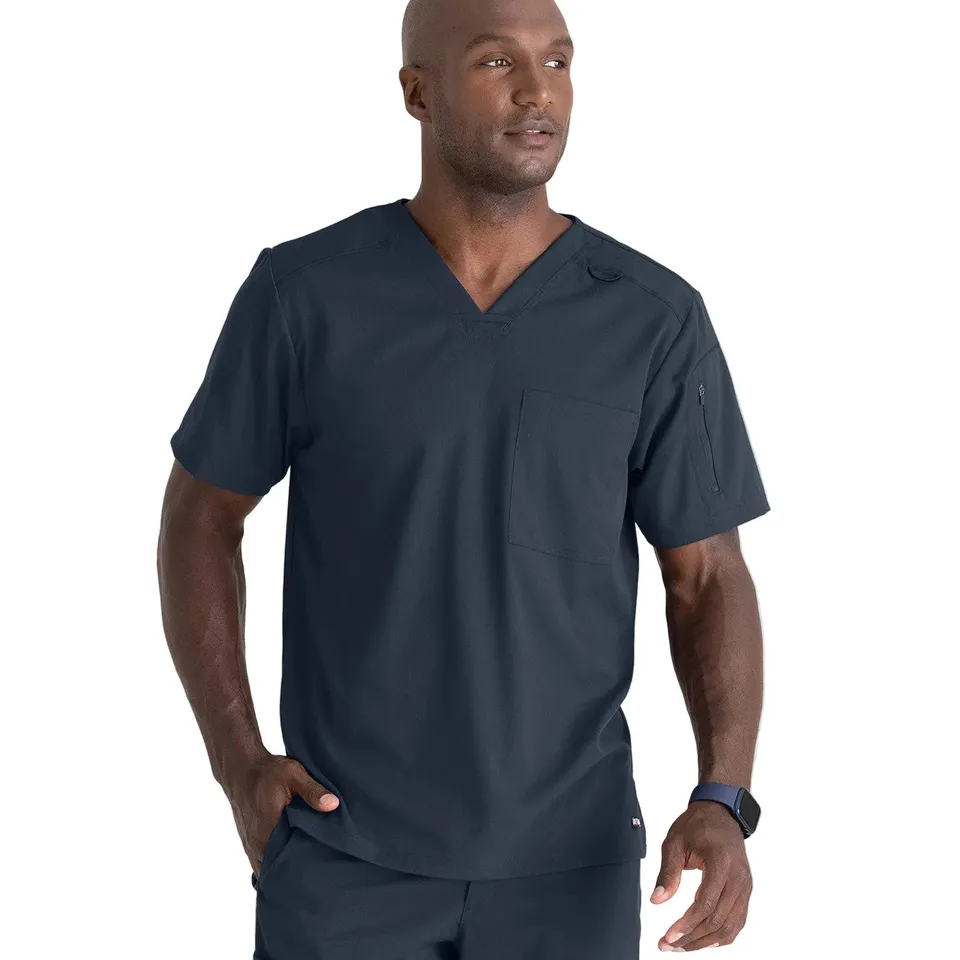 Enfermania Grey's Anatomy Tunique Médicale Homme Gris Anthracite 2 Poches