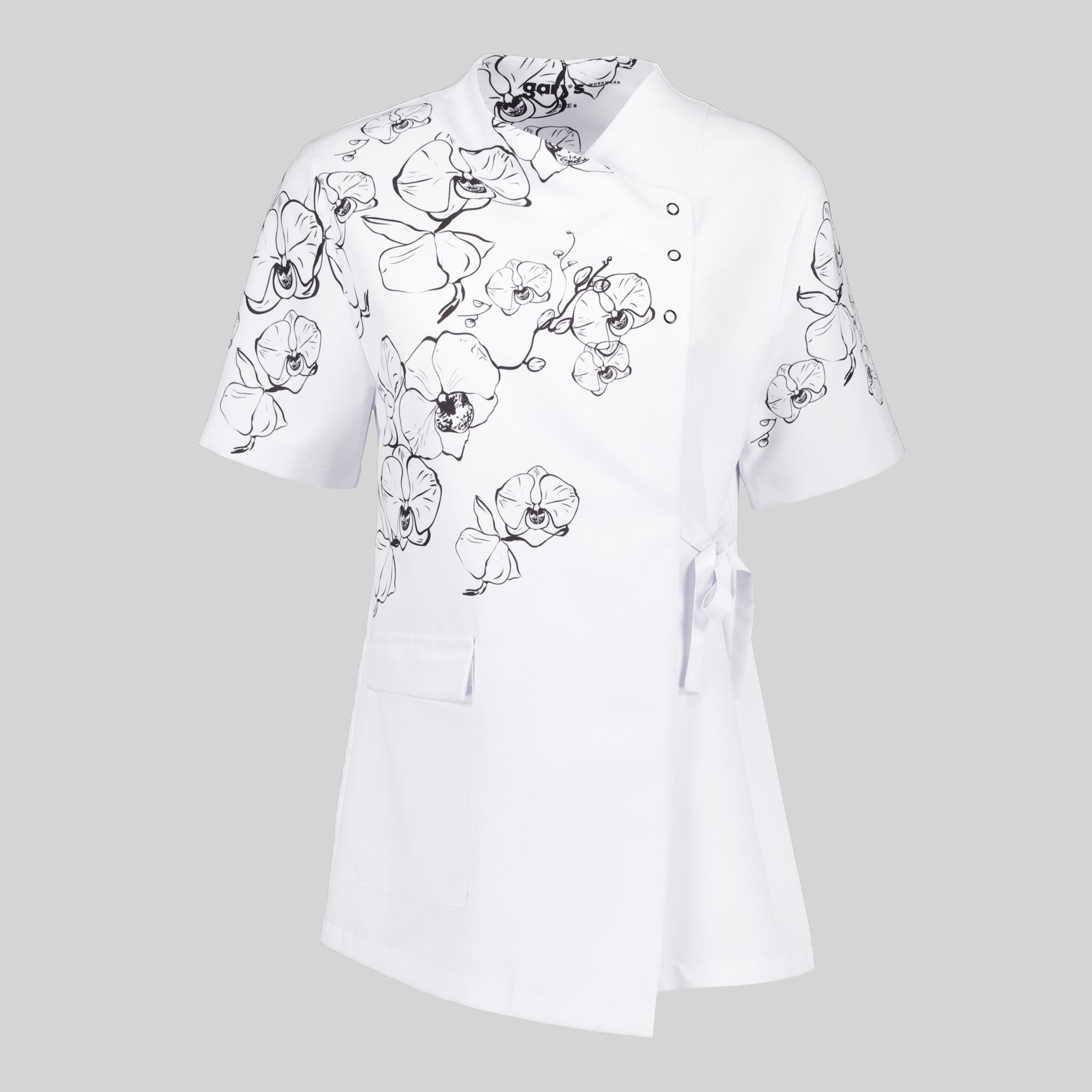 Gary's Shirts Alhelí blouse croisée femme blanche coiffure