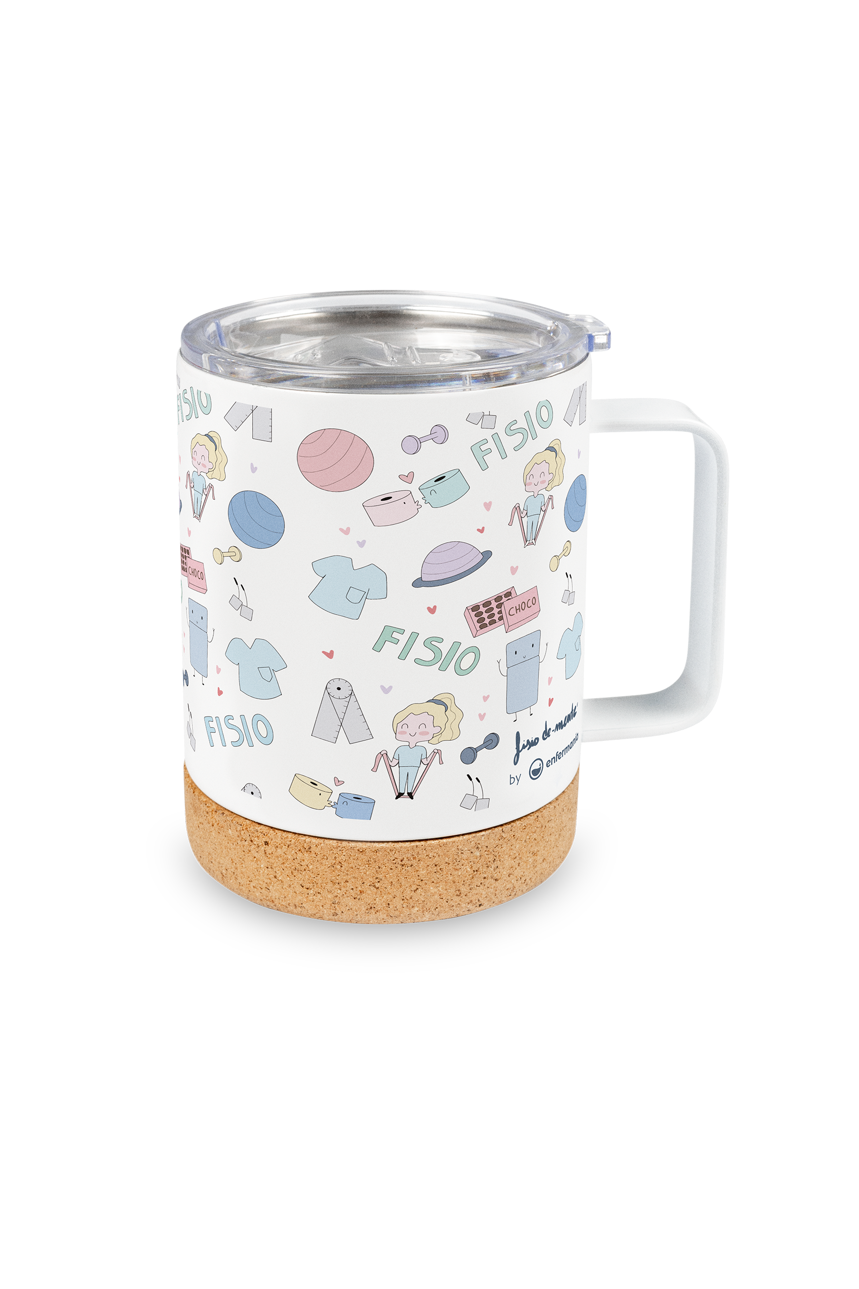 Enfermania Fisio Pastel pack gourde 500 ml + mug inox 330 ml