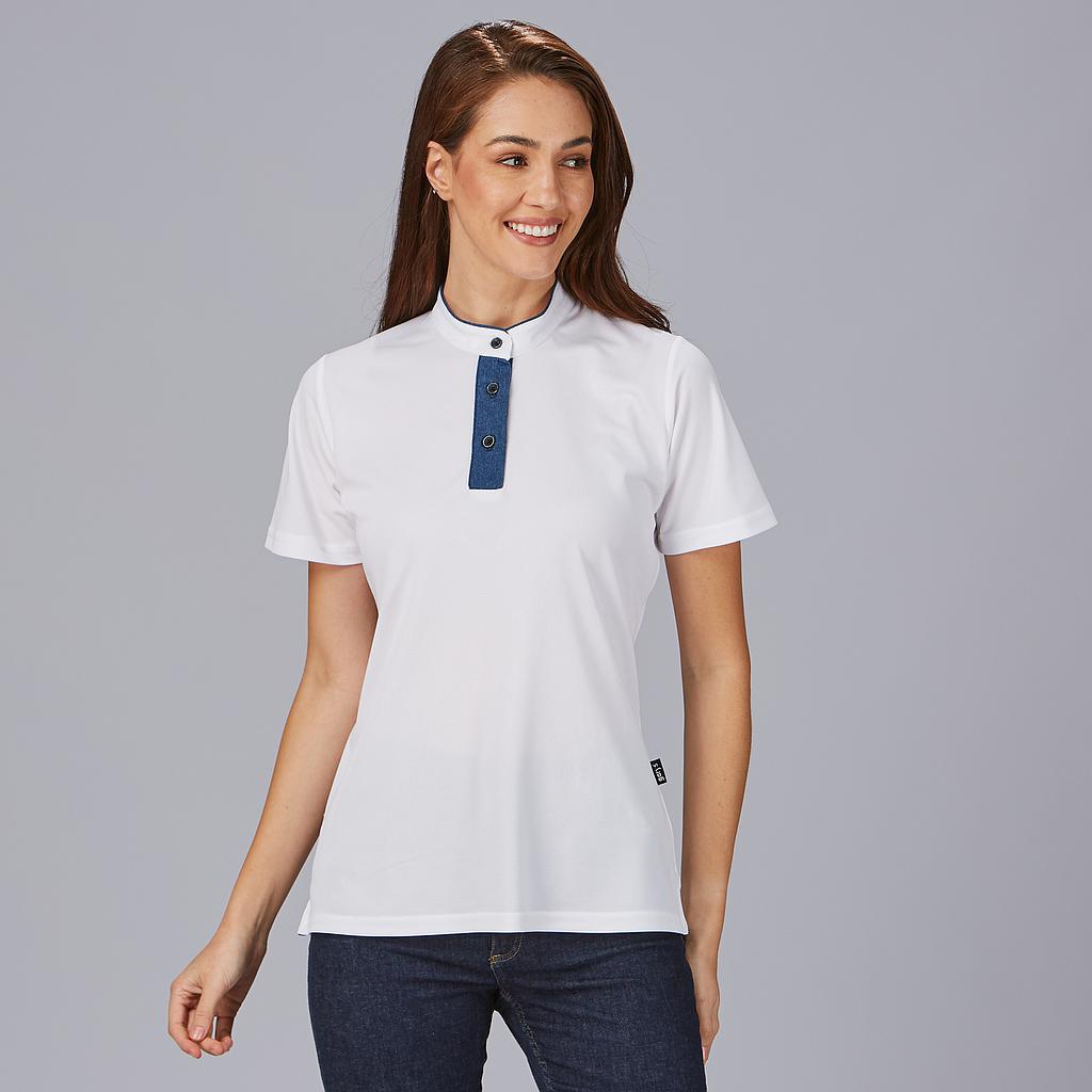 GARY'S Polo Woman Grandad polo travail femme noir Coolmax