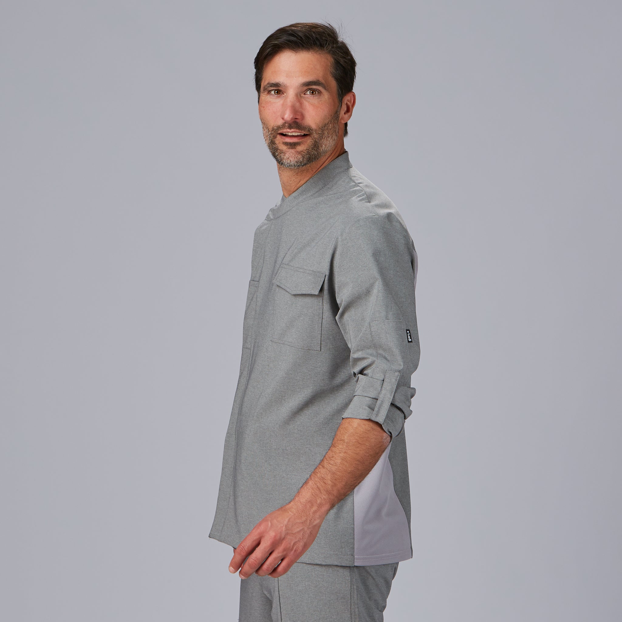 GARY'S Lorca veste cuisinier gris perle bi-extensible