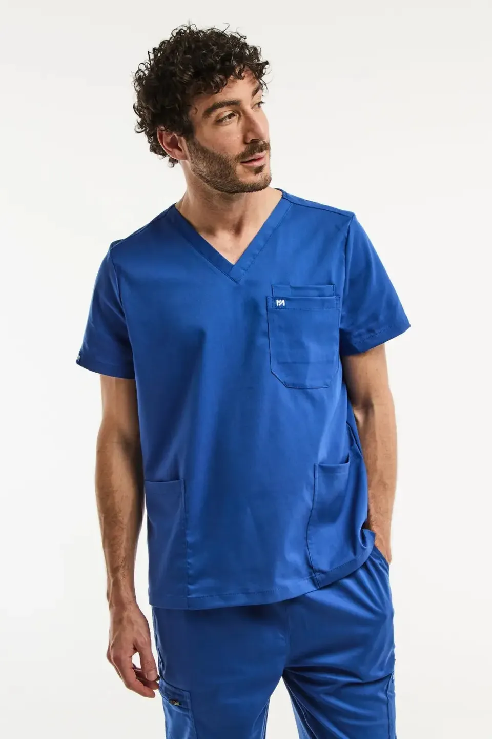 Aelin LUCA tunique médicale homme bleu roi stretch