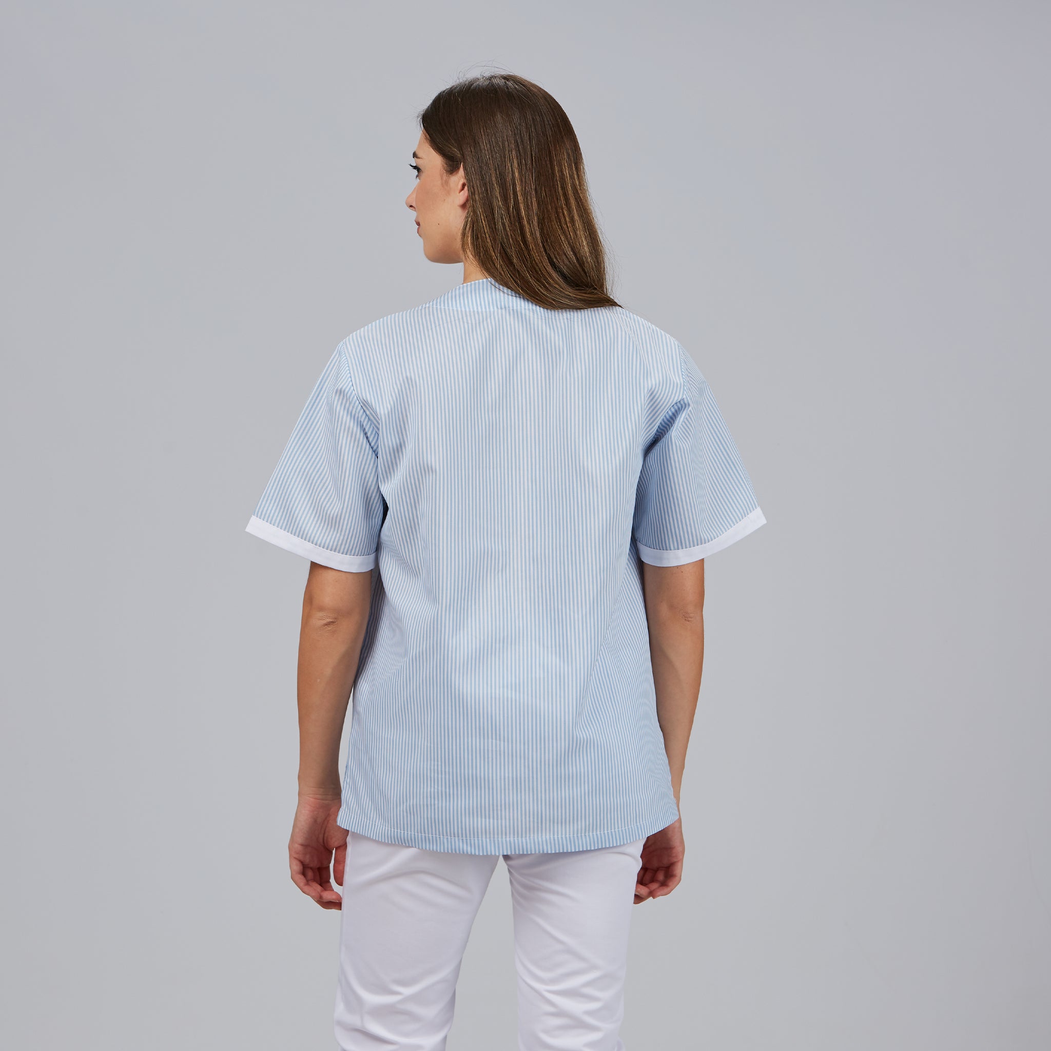 Gary's Blouse V-Neck blouse médicale vichy mix manches