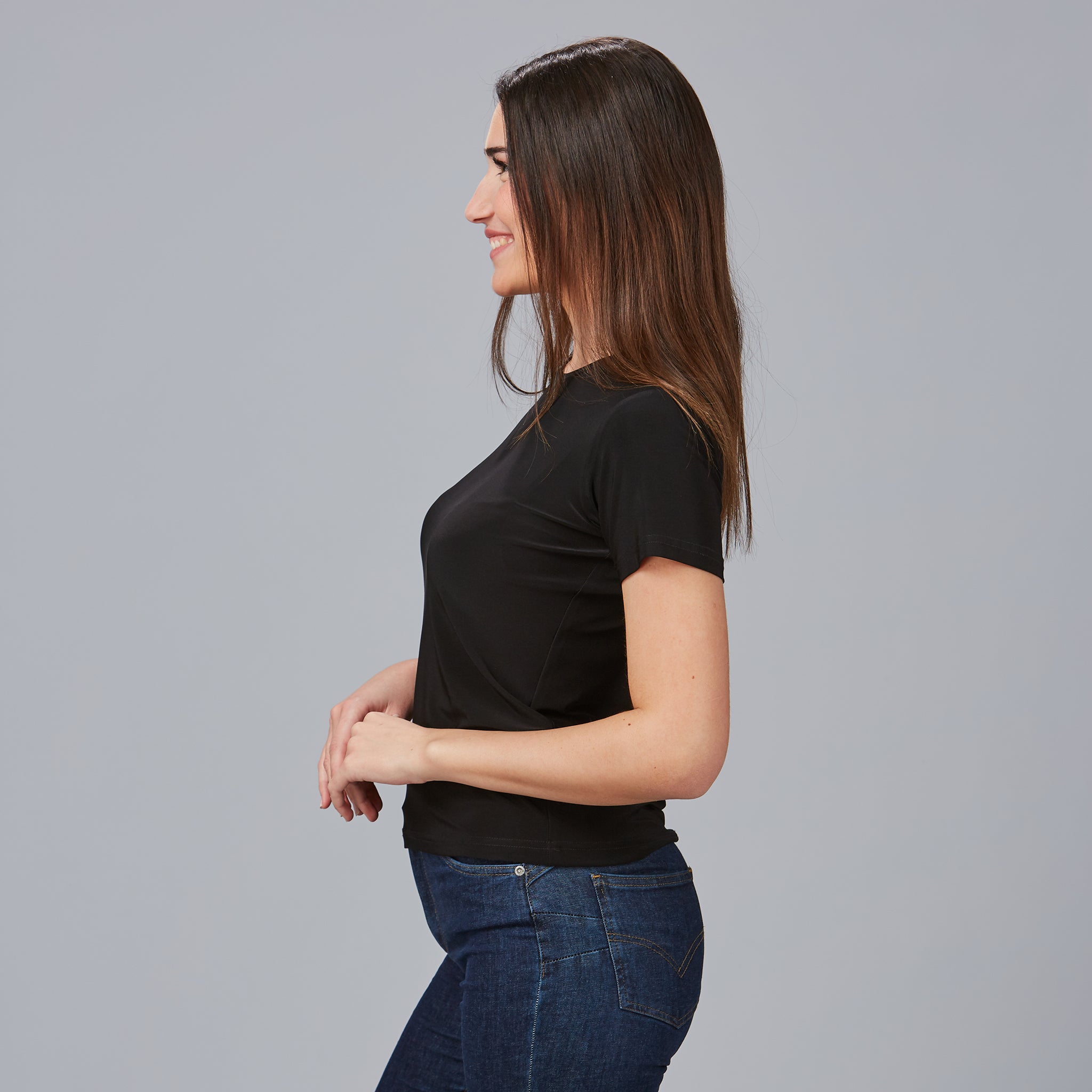 Gary's Sabina T-Shirt Femme Noir T-Shirt Travail Stretch