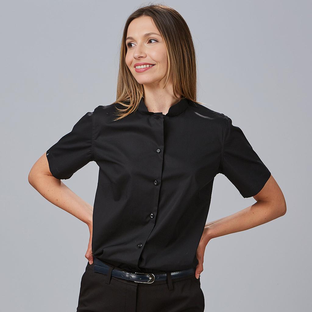 Gary's POP blouse de travail femme col mao noir