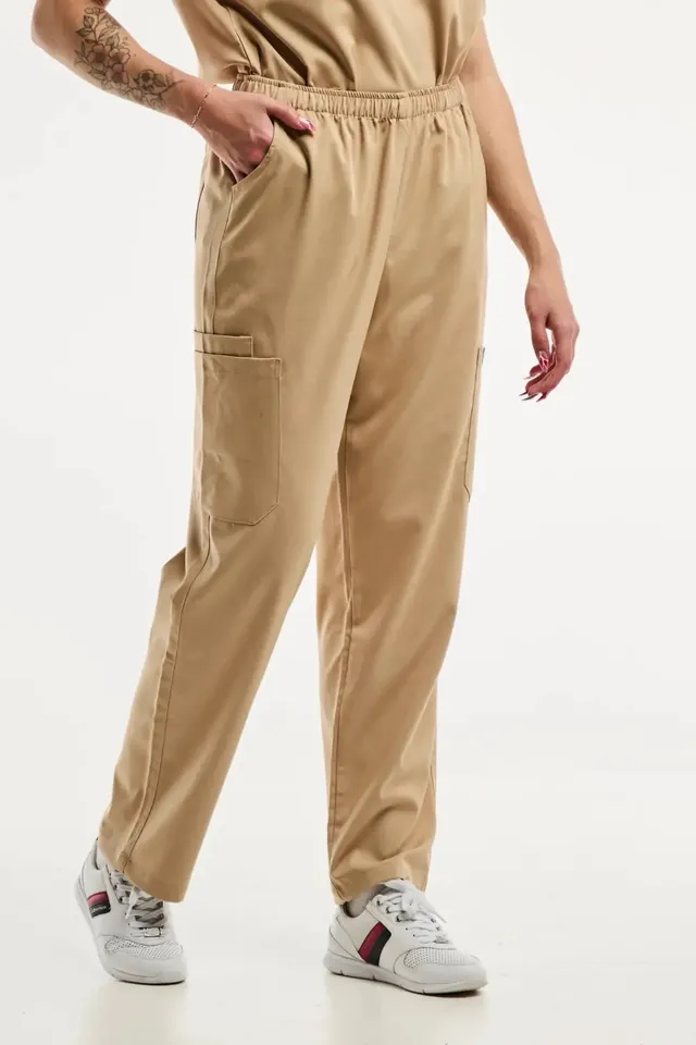Aelin Emma pantalon médical beige clair femme stretch