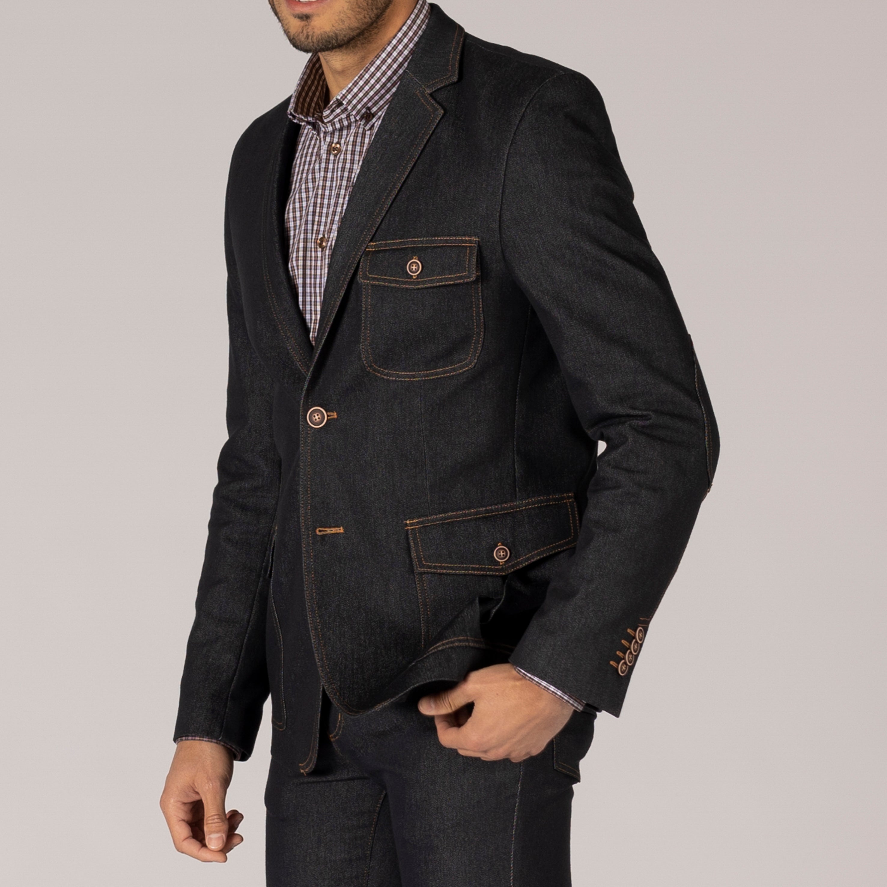 Gary's Blazer Man 2 boutons Slim Fit veste vaquero marino