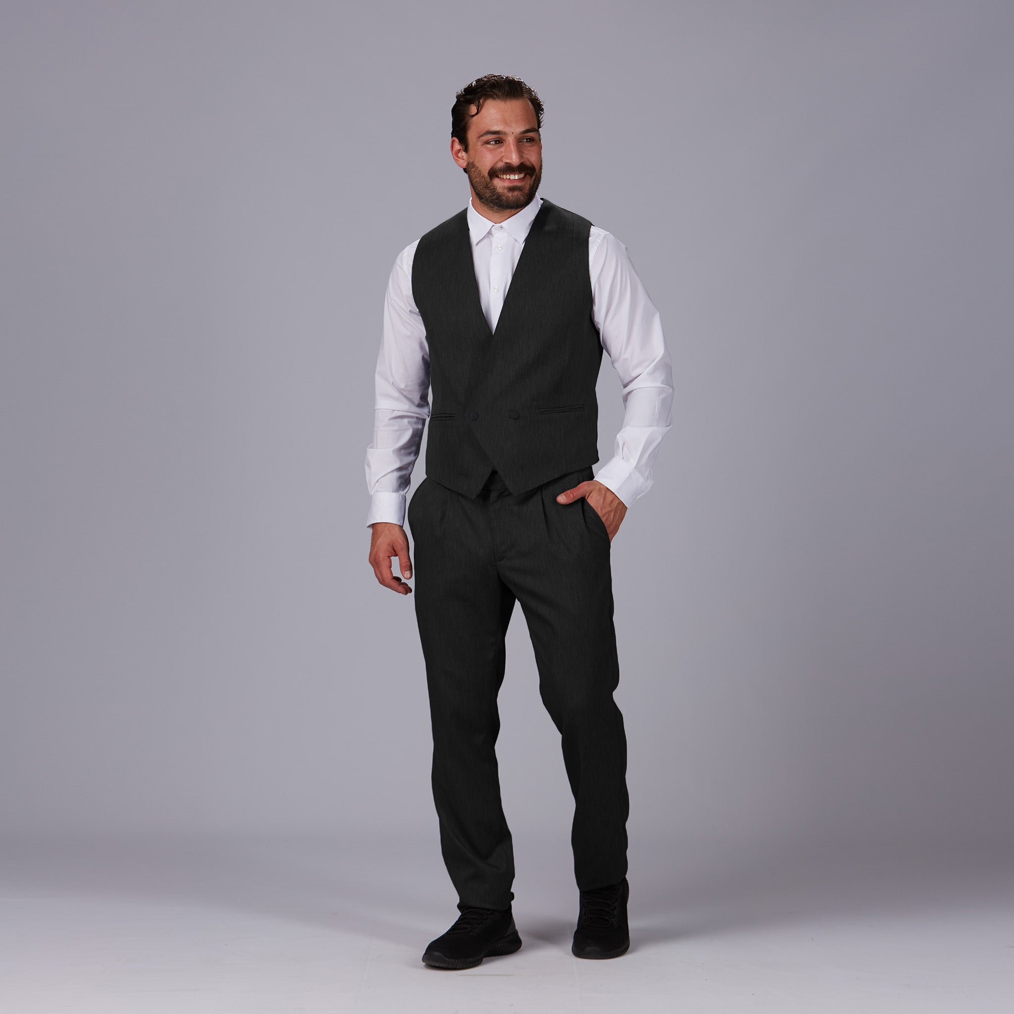 Gary's Pantalon Homme Ceinture Extensible Noir Taille 48