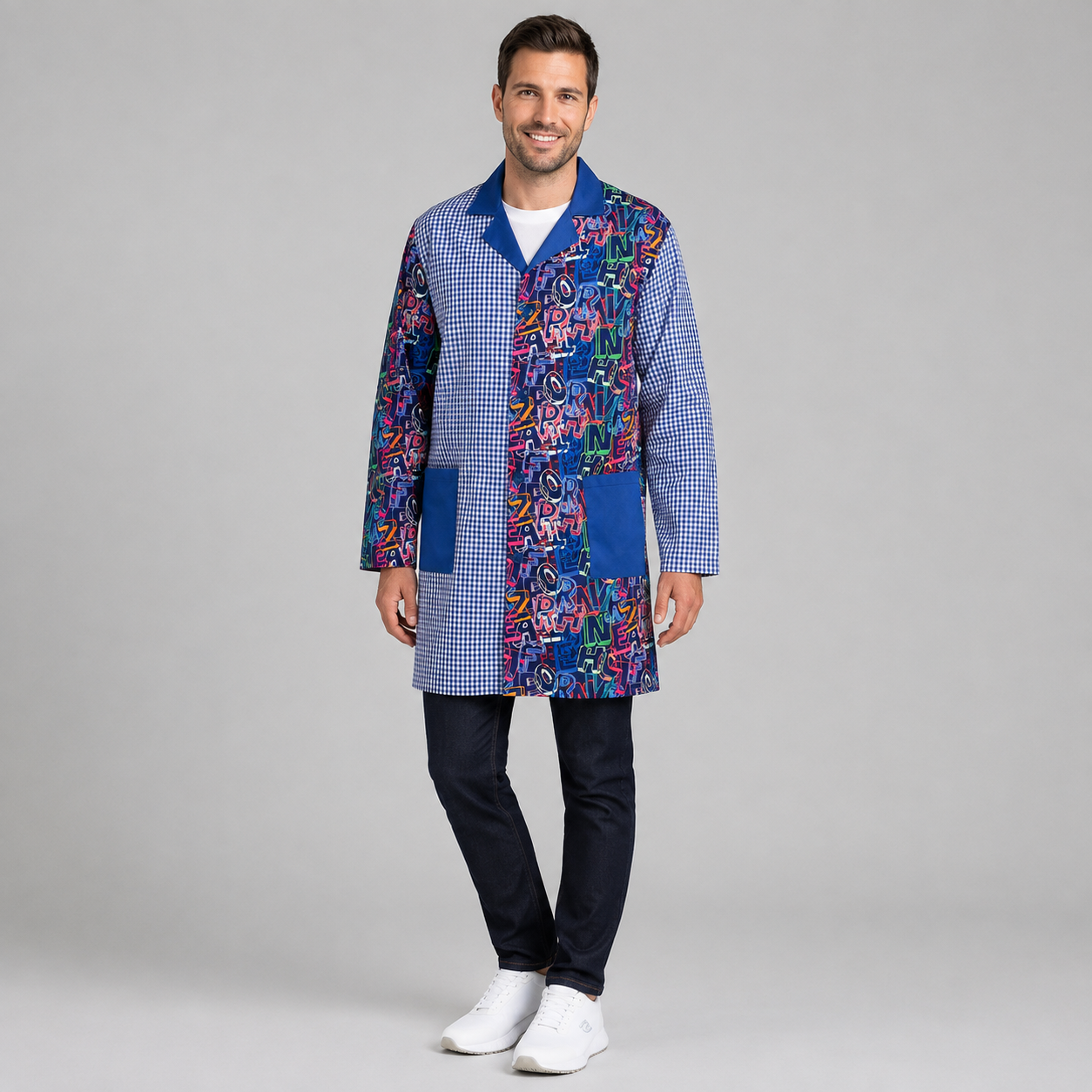 Gary's Letras Blouse Homme Vichy Azulina Manches Longues