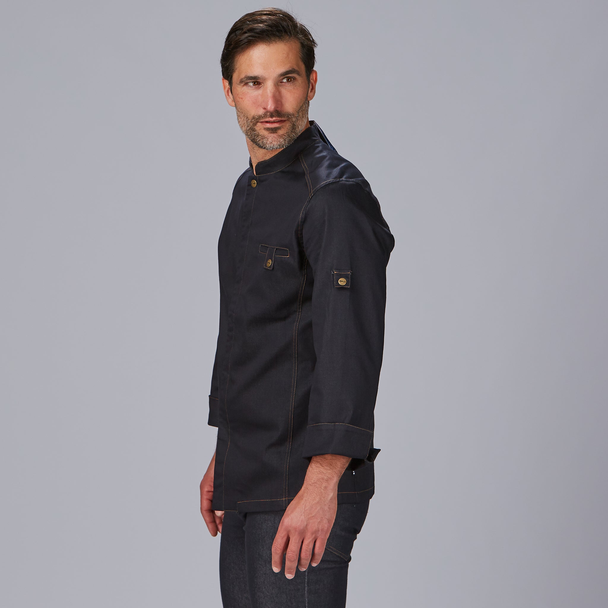 GARY'S Moran veste cuisine denim stretch marine