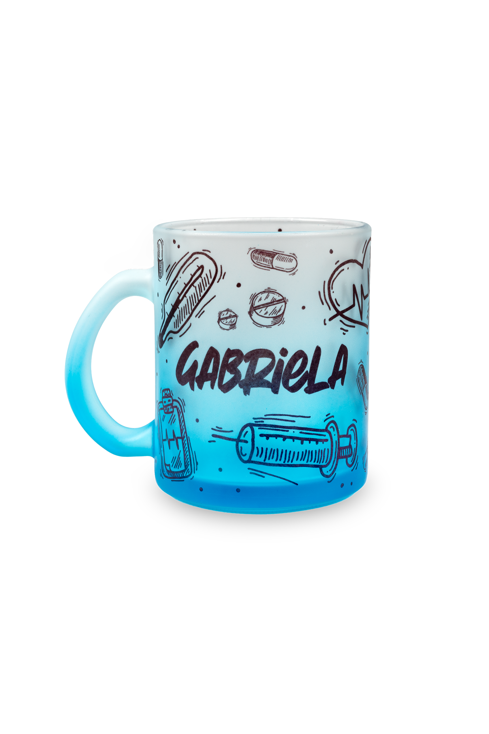 Enfermania Regalos Motion tasse verre bleu 350 ml