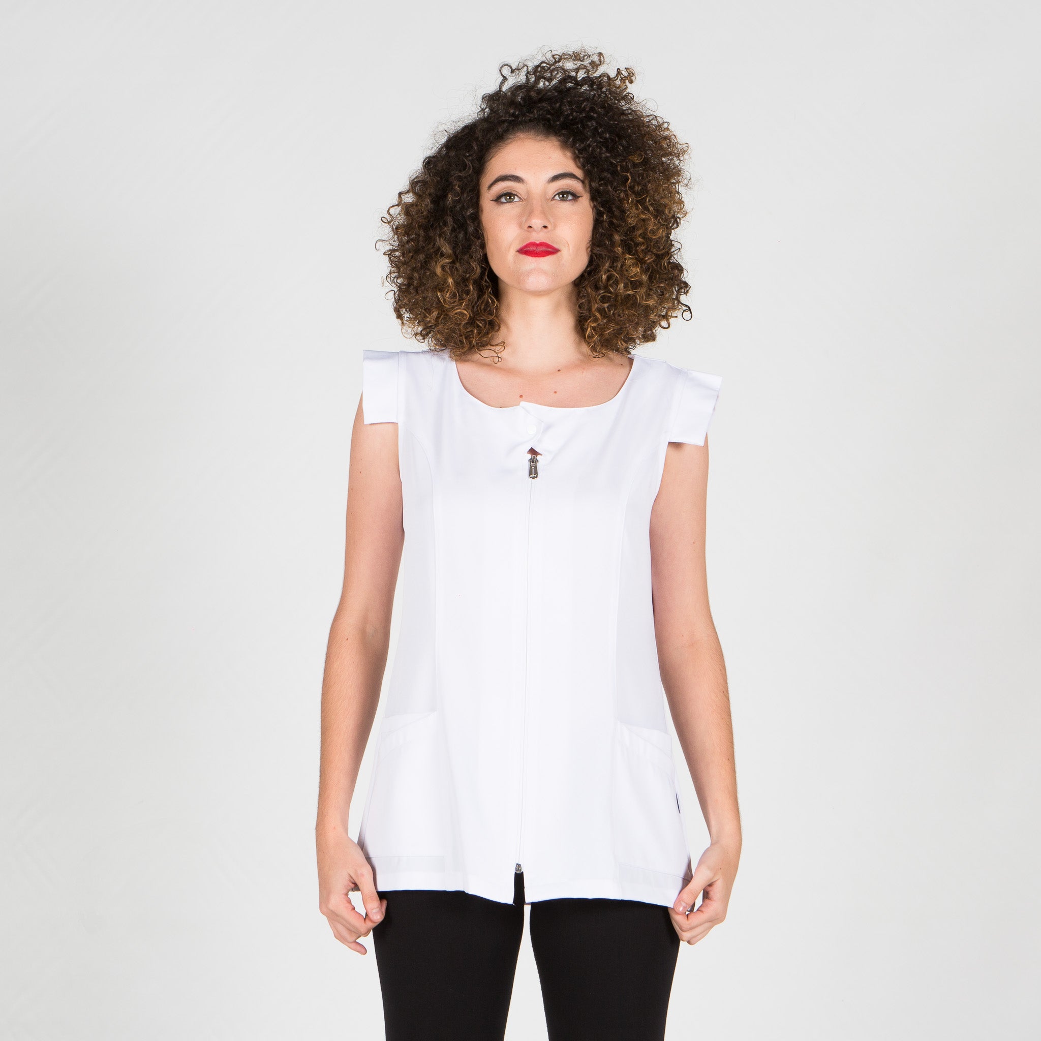 Gary's Melisa blouse femme blanche sans manches stretch