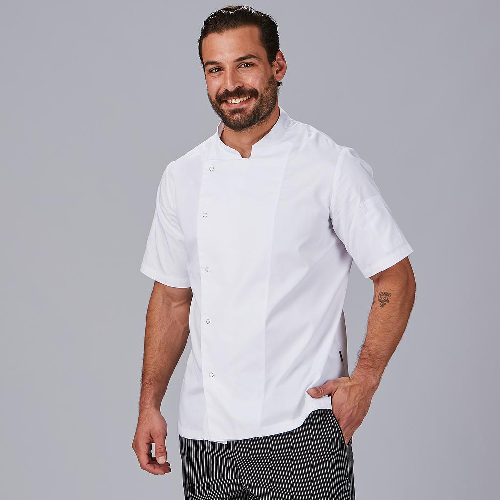GARY'S Luque veste cuisine unisexe col mao blanche manches courtes