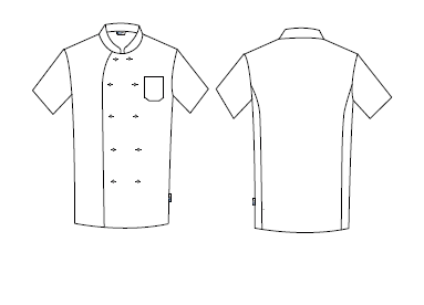 GARY'S Chef Jackets veste cuisine popeline noire S/S manches courtes