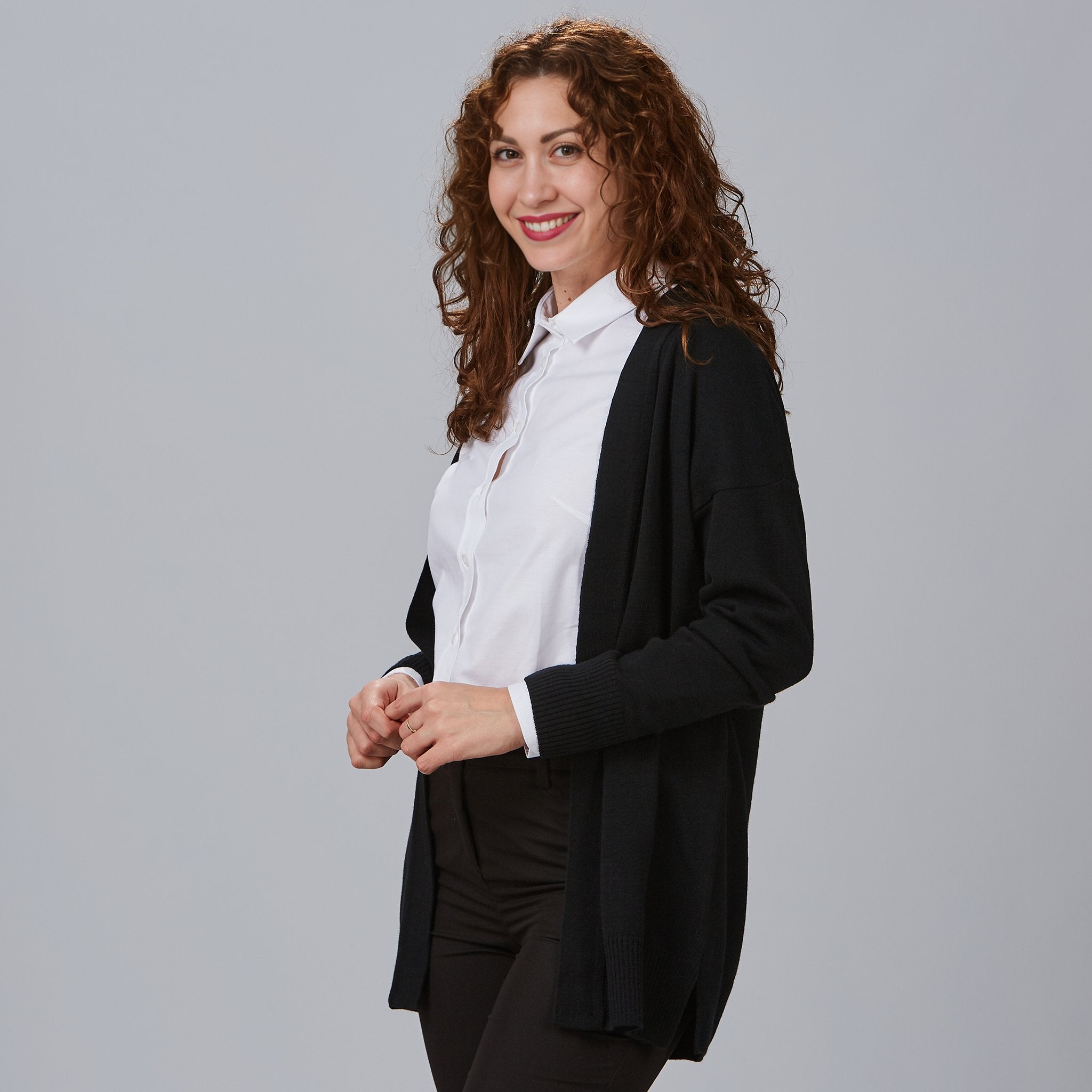 Gary's Knit cardigan femme sans boutons gilet noir