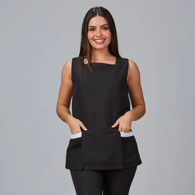 GARY'S Lantana blouse femme col carré microfibre noir