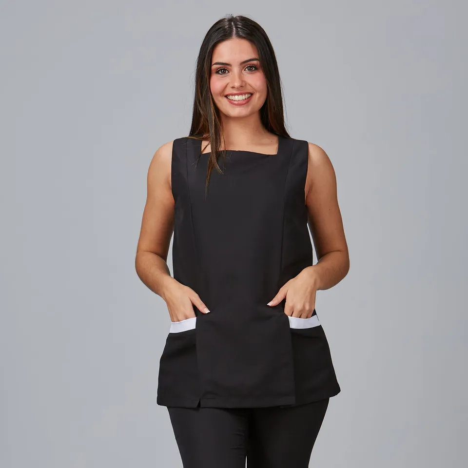 GARY'S Lantana blouse femme col carré microfibre noir