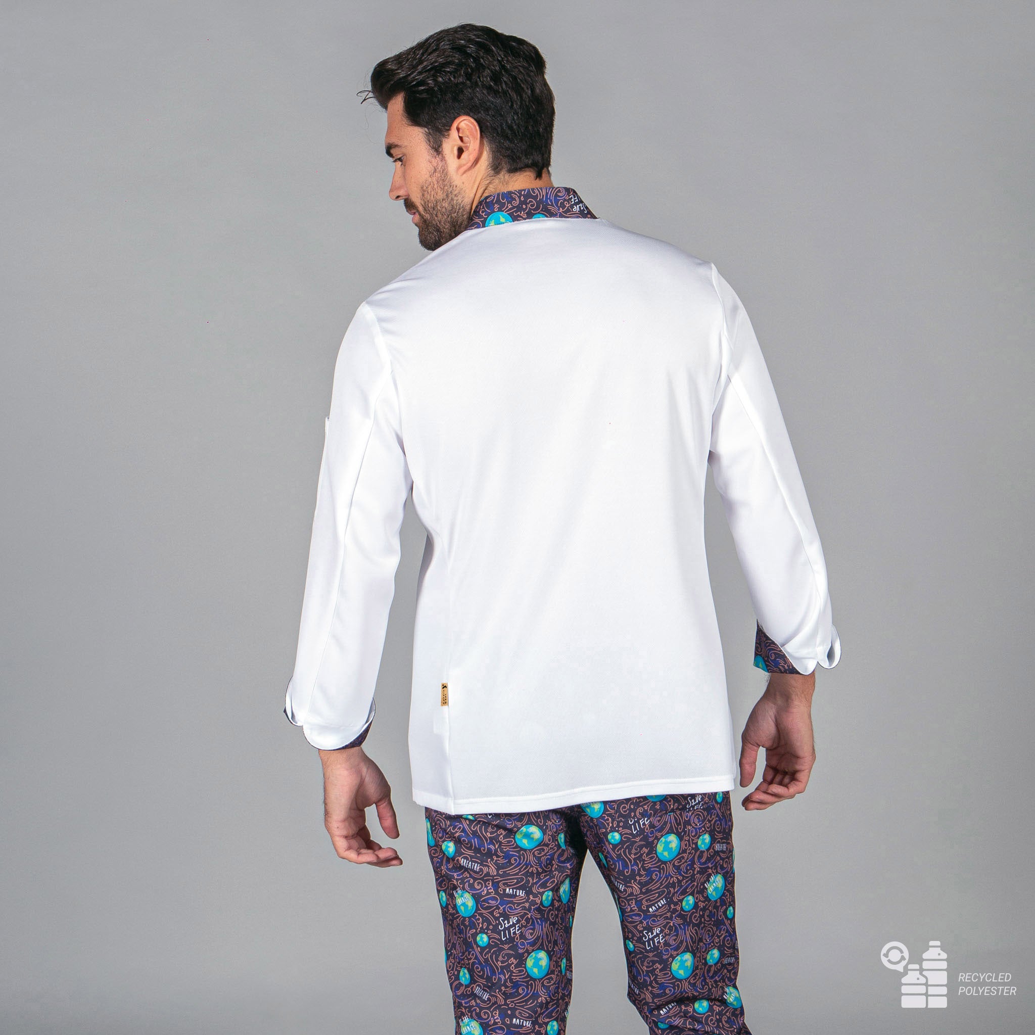 GARY'S Planet veste de cuisine microfibre recyclée blanche
