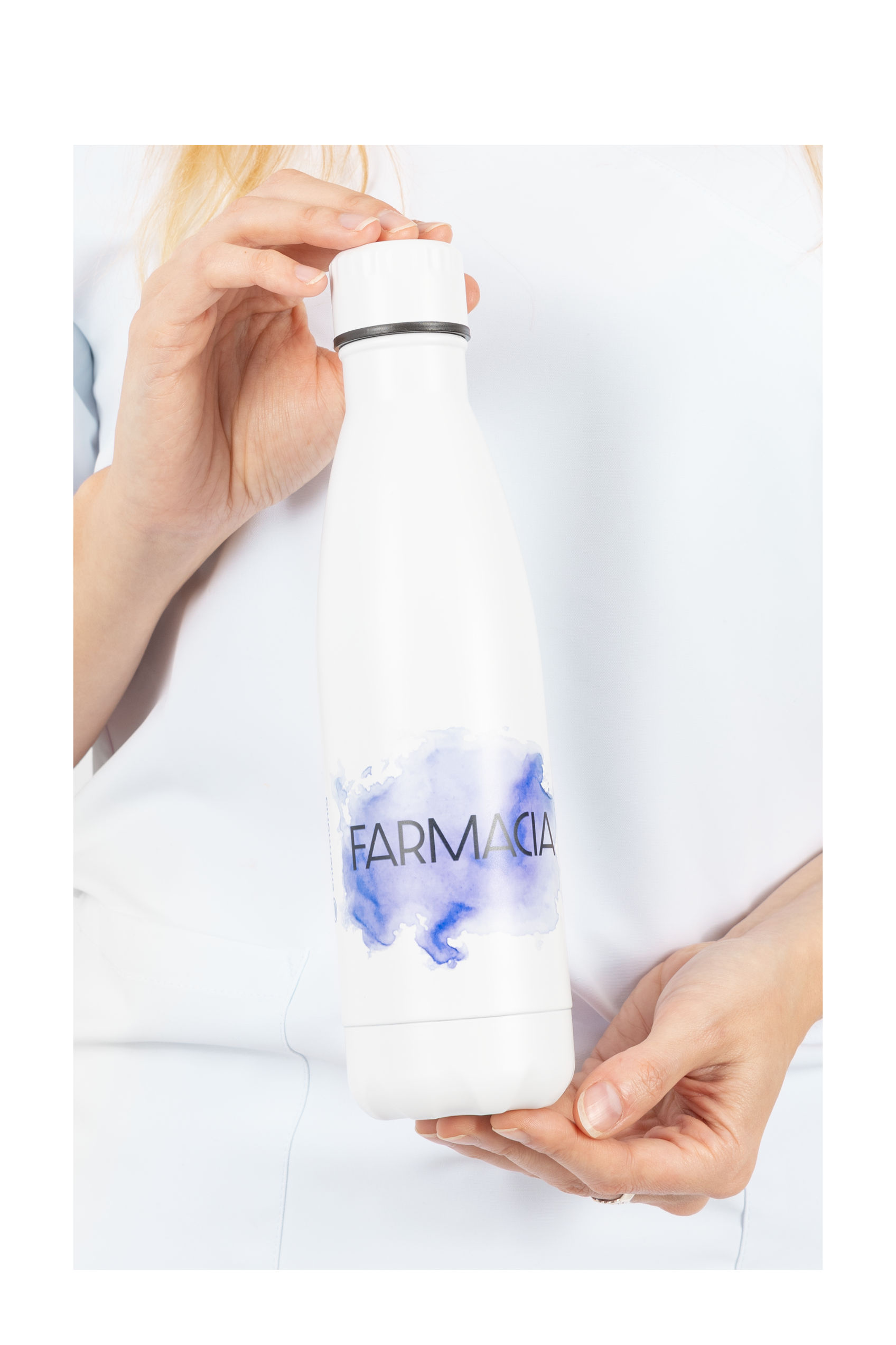 Enfermania Caduceo Farmacia gourde inox 700 ml personnalisable