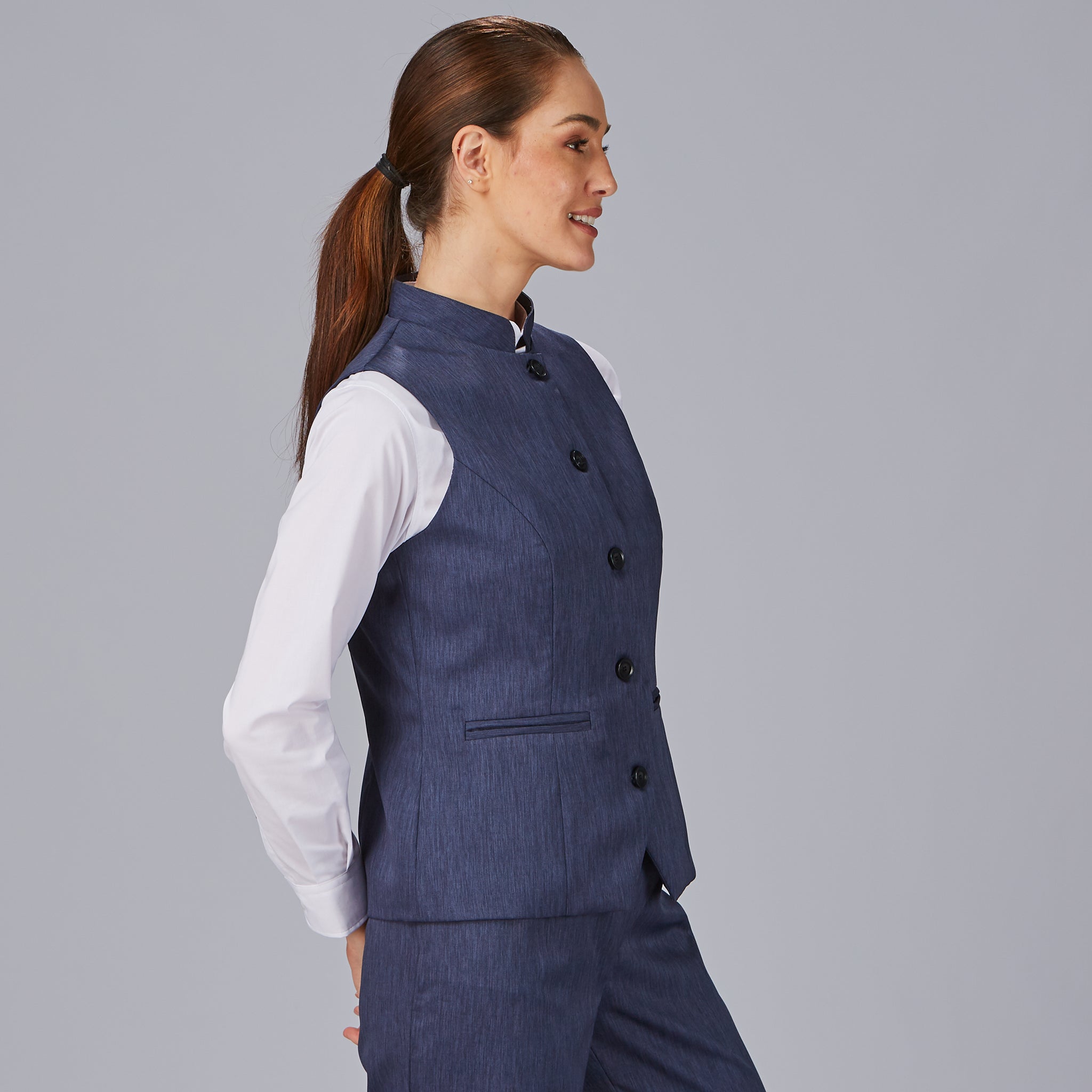 Gary's Lujan gilet femme col mao marine taille M